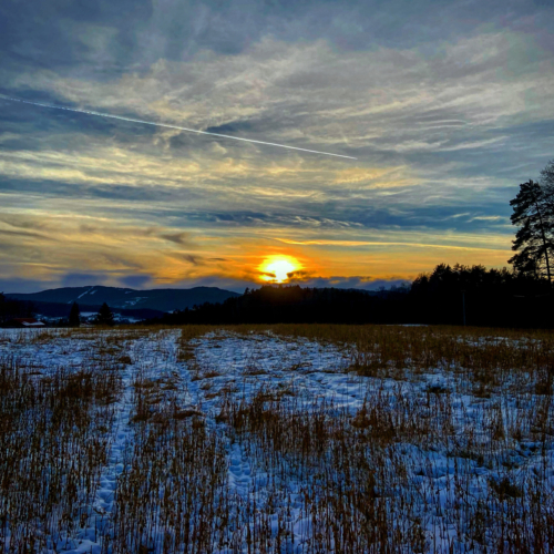 Sonnenuntergang in Viechtach Bayern